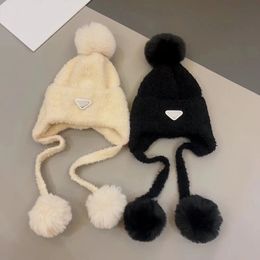 BeanieSkull Caps models show face small hat winter Lei Feng cap cold padded hundred matching ear protection warm rabbit hair knitted wra 230928