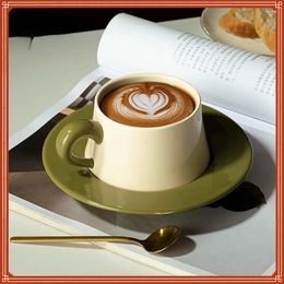 Mugs Coffee Cup And Saucer Set Creative Ceramic Latte Afternoon Tea High-end Exquisite Mug