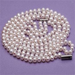 Chains Cross-border Jewellery Three Layers Of Abs Imitation Pearl Women's Magnet Buckle Collar