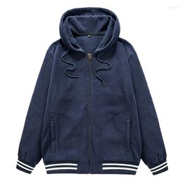 Men's Hoodies Nice Solid Colour Sports Tops Fall And Winter Hooded Sweater Large Size Loose Casual Jacket