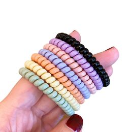 Candy Colour telephone cord hair tie small fresh hair tie hair band for girls hair accessories wholesale rubber band