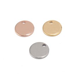 304 Stainless Steel Rose Gold Coin Disc Charm Round Stamping Blank Tags Metal Jewelry Making Supply 8mm 10mm237C