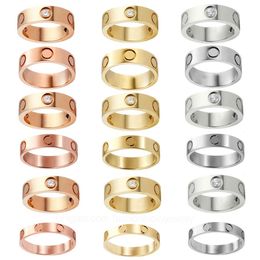 Fashion Luxury Diamond rings designer Jewellery self love ring rose gold screw stainless steel 3 diamonds mens engagement rings for 206t