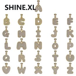 New Fashion 18K Gold Plated Custom Name Letters ICED OUT Pendant Necklace with Rope Chain Personalised for Men246y