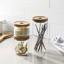 Storage Bottles Homes And Gardens Glass Food Jar With Acacia Wood Lids Canister Set Of 3