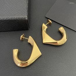 Dangle Earrings Top Quality Fashion Brass Plated 24K Gold Geometric Women Designer Jewelry European American Trend