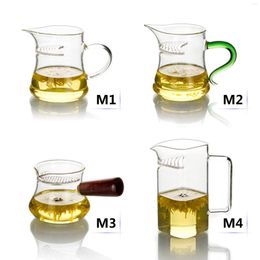 Hip Flasks Clear Glass Teacup Mug Tea Pitcher W/ Built-in Filter ChaHai Cup Also Called GongDaoBei