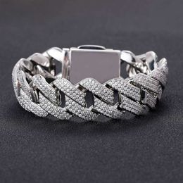 brand fashion woman Factory Custom Thick 18mm 20mm Vvs Men Oem 925 Silver Bracelet Moissanite Cuban Link Chain Hip Hop Iced Necklace