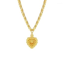 Pendant Necklaces Simple Vintage Heart Plated 24K Gold Stainless Steel Jewellery Female283j