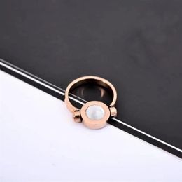 High-quality rose gold double-sided rotation With Side Stones Rings Fashion lady creative flip ring Send original gift box1910