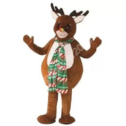 Reindeer Mascot Costume Adult Size Cartoon Anime theme character Carnival Unisex Dress Christmas Fancy Performance Party Dress