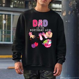 Men's Hoodies Dad Of The Birthday Girl Spa Party Nail Polish Makeup Bday Sweatshirts Men Women Streetwear Crewneck Hooded Tops Cotton