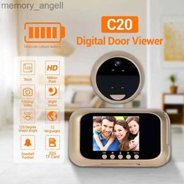 Doorbells ESCAM C20 HD Video Doorbell 3.0 Inch Motion Detection Monitor Digital Doorbell PIR Night Vision Smart Home Camera Door Bell YQ2301003