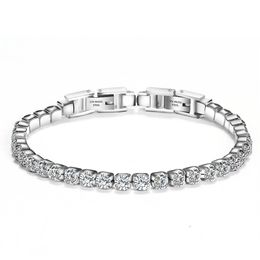 Women Stainless Steel Tennis Bracelet Cubic Zirconia Stones Crystals Hip Hop Jewelry 19cm234O