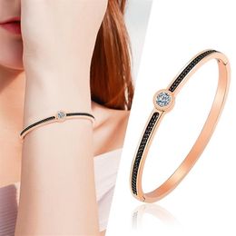 Bangle Designer Jewellery Square Black Zircon White Round Accessories Lot Gold Bracelets Woman Fashion 2021 Luxury Brands275C