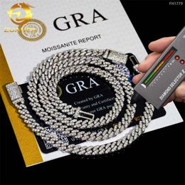 brand fashion woman Hot Sale 6mm 8mm 10mm Pass Diamond Tester 925 Sterling Silver Hip Hop Iced Out Vvs Moissanite Cuban Link Chain 14k Gold