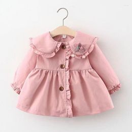 Coat Korean Style Cute Long Trench Baby Girls Coats Jackets Windbreaker Children's Clothing Kids Jacket 2023 Spring Autumn