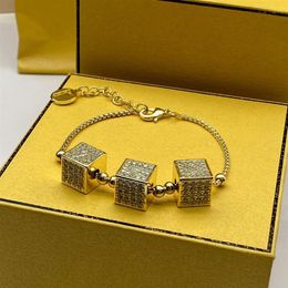 2023 Designer Bracelets F Small Man Diamond unique design bracelet party gift wedding match Jewellery with box225Z