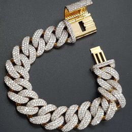 brand fashion woman Fashion Fine Jewellery 18 Mm Width Vvs Moissanite Diamond Cuban Link Hip Hop Miami Iced Out Bracelet