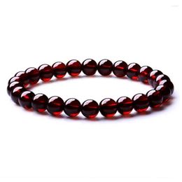 Strand 16-22cm A- Grade Natural Garnet Bracelet For Women 6/8mm Dark Red Beads Real Stone Bracelets Yoga Health Jewellery