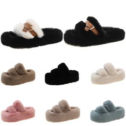 Slipper Booties Brown Plush Designer Black White Grey Pink Blue Women Fur Shoes Suede Comfortable Fall Winter Boots Eur 35-40 93741