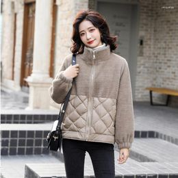 Women's Trench Coats Winter Coat Down Cotton Stitching Wool Short Warm Diamond Baseball Women Jackets