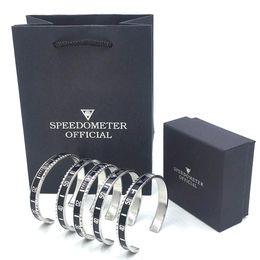 Ganze hochwertige Armreif für Männer Edelstahl Manschette Tacho Armband Mode Herrenschmuck mit Einzelhandel pa235J