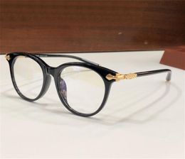 New fashion design retro optical eyewear round shape cat eye frame simple classic style versatile glasses transparent lens BLUEBERRY