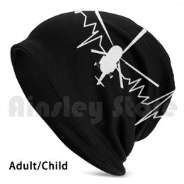 Berets Helicopter Pilot Heartbeat Beanie Hedging Cap DIY Print Cushion Aviation Flying Flight Airport Travel