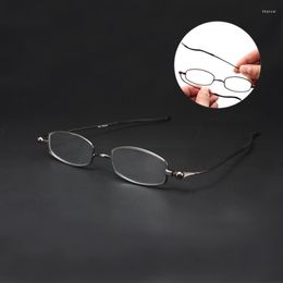 Sunglasses Ultra Thin Women Unusual Diopters Folding Reading Glasses For Men With Transparent Lens Alloy Khaki 1 1.5 2.0 2.5 3.0