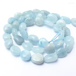 Beads Natural Stone 8-10mm Irregular Blue Aquamarines Loose For Jewellery Making DIY Necklace Bracelet 15'' Strands