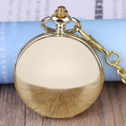 Pocket Watches Vintage 2 Sides Open Case Mechanical Men's Gold Watch Double Face Roman Dial Clock Hand Wind With FOB Chain Gift