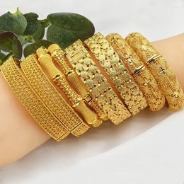 Bangle Fashion Gold Colour Dubai Middle East Ethiopian Saudi Arab Bride Wedding Bracelet Jewelery African Birthday Gift For Women