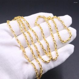 Chains Pure 18K Yellow Gold Chain Men Women Anchor Link Necklace 11-12g 27.5inch