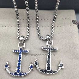 tennis necklace Boat Anchor Pendant designer Necklaces Bohemian blue diamond Clavicle 2023 Vintage Gold Plated Hook Fashion Jewellery hip hop pendants women men ZOCA