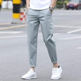 Men's Pants Ankle Length Harem Mens Fit Summer Thin Casual Plus Size 42 44 46 Black Khaki Men Trousers Clothing Korea Fashion