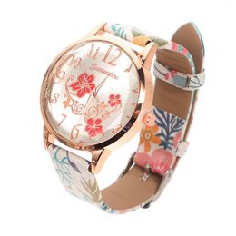Wristwatches Ladies Watch Female Wrist Digital Flower Table Light Luxury Casual Women Pu Woman Bracelet Watches