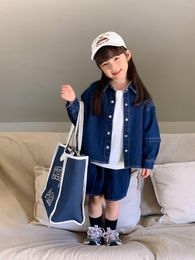 Clothing Sets Children's Autumn Korean Toddler Kids Denim Suit Boys And Girls Jacket Jeans Shorts Two Piece Outfits Set