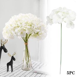 Decorative Flowers Ivory Artificial Large Hydrangea Full Silk For Decor Wooden Stems Pumpkins
