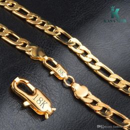 10pcs Whole 6MM Width 20-32 inch Gold Man Necklace Jewellery Fashion Men Chain Curb Necklace new For Cuban Jewellery Mens Gift Fac311N