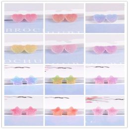 Keychains 20Pcs Gummy Love Star Candy Charms Flatback Resin Mobile Phone Shell Accessories Slime Filling Ear Studs Diy Making Acces