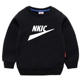 Bebê crianças moletom preto menino menina roupas com capuz marca logotipo impressão hoodie crianças pulôver topos outono inverno 100% algodão hoodies casaco