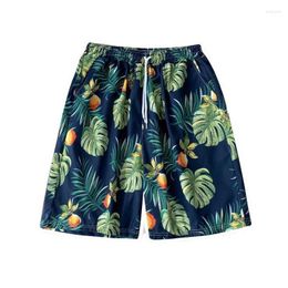 Men's Shorts Men Short Print Leaf Animal Five Pants Fashion Summer Loose Casual Beach Travel Drawstring Clothings