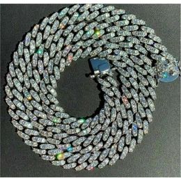 brand fashion woman Hip Hop Men Jewellery Solid 925 Silver d Colour Vvs Moissanite 10.5mm Miami Cuban Link Necklace Pass Diamond Tester