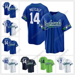 Kenneth Walker III 14 DK Metcalf Baseball Jersey 2023 Seattle Tyler Lockett 27 Tariq Woollen 80 Steve Largent 7 Geno Smith 2 Drew Lock 6 Quandre Diggs