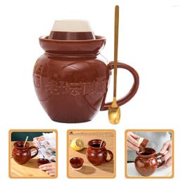 Dinnerware Sets Pickle Jar Shaped Mug Funny Ceramic Coffee Glasses Decorative Water Cup Gift Personality