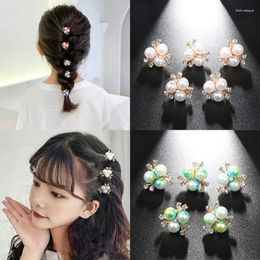 Hair Clips 5Pcs/Lot Wedding Bridal Girls Small Crystal Pearl Flowers Buckle Women Mini Headwear Accessories