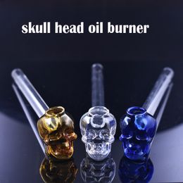 Skull Glass Pipe Dab Rigs Smoking Water Bong Bowls Oil Nail Tobacco Hand Water Pipe Glass Oil Burner Bubblers