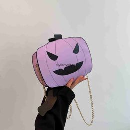 Totes Halloween Funny Pumpkin 2023 New Fashion Contrast Color Personalized Creativity Trendy Shoulder Women's Bag Skew Bag01stylishyslbags