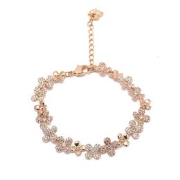 Bracelet Swarovski Designer Luxury Fashion WomenS925 Silver Shi Girls' Plum Blossom Rose Gold Romantic Crystal Bracelet